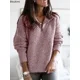 thumbnail image 4 of Otoño Invierno Jersey cálido suéter mujer moda sólido manga larga prendas de punto cuello con cremallera suéter de punto suelto Jumper Top S-5XL, 4 of 5