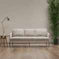 thumbnail image 5 of 3 Seater Beige Polyester Fabric Sofa, Modern Upholstered Sofa, Comfy Small Couches for Small Space Living Room, Bedroom, Office, Apartment, 5 of 6