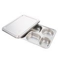 thumbnail image 3 of 1 Ensemble de Nourriture 5 Compartiments Assiette Divisée avec Couvercle Cantine Scolaire Support Alimentaire en Acier Inoxydable, 3 of 8