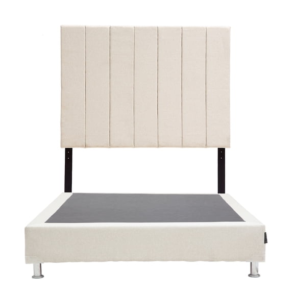 Box Base Cama Queen Size + Cabecera Argos Beige Dicasa  Argos Dolum