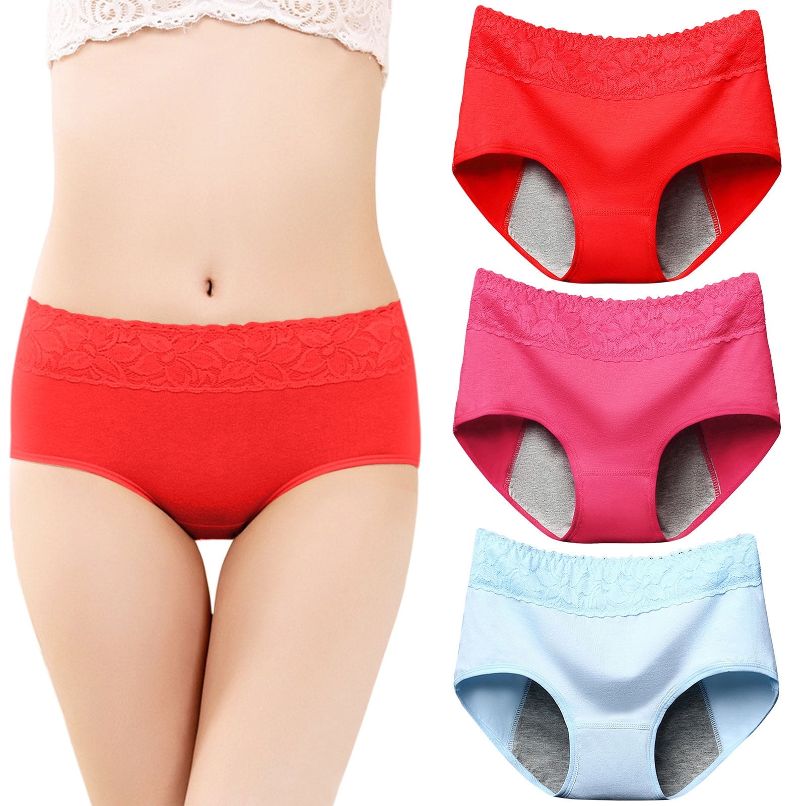 Girls Cute Printed Menstrual Period Panties Leak-Proof Briefs Knickers  Underwear