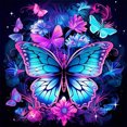 thumbnail image 1 of Pintura de diamante 5D DIY, kit de mariposa con taladro redondo completo, arte de decoración del hogar, 30x30cm, 1 of 9