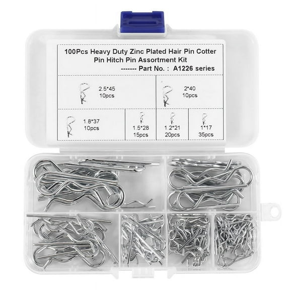 100PCS M1 M1.2 M1.5 M1.8 M2 M2.5 Steel R Type Spring Cotter Pin Wave Shape Split Clip Clamp Hair Tractor Pin for Car