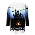 thumbnail image 4 of FAVIPT 3/4 Sleeve Shirts for Women Happpy Halloween Day Gifts Blouses Round Neck Funny Graphic Print Tees Casual Trendy Fall Horror Tops Multicolor,XXL, 4 of 5