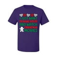 thumbnail image 2 of I Just want to Make Stuff and Watch Christmas Movies Ugly Christmas Sweater Men's Graphic T-Shirt, Purple, Large, 2 of 3