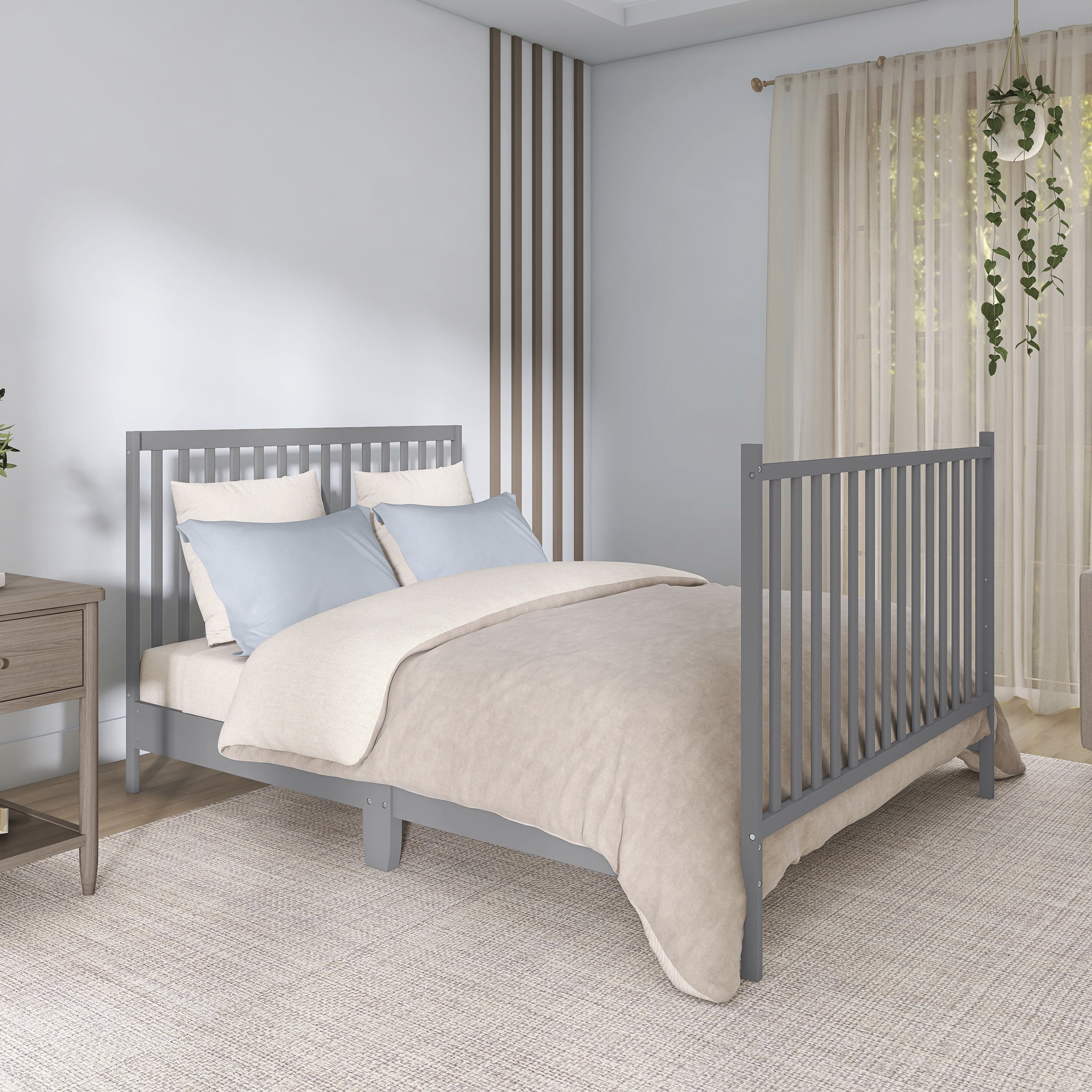 Dream On Me, Synergy, 5 in 1 Convertible Crib In Storm Grey