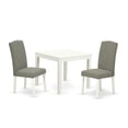 thumbnail image 2 of East West Furniture Oxford 3-piece Wood Dining Set in Linen White/Dark Shitake, 2 of 6