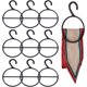thumbnail image 1 of 10 perchas negras para bufandas de 4,7 x 7,28 pulgadas, organizador de anillos de plástico redondo para bufandas, organizador circular para bufandas, percha para ahorrar espacio, percha para colgar, 1 of 6