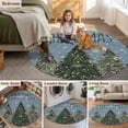 thumbnail image 5 of Round Rugs 8Ft, Blue Christmas Tree Round Area Rug Washable Indoor Throw Carpet, Green Xmas Tree Snowflake Large Non Slip Circle Rug for Kids Room RV Home Decor Aesthetic, 5 of 8