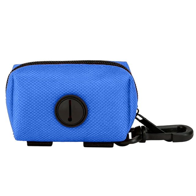 Blue Compact Holder For Pet Waste Bags Made From Polyester Fabric Designed For Walks And Outdoor Activities For Easy Access