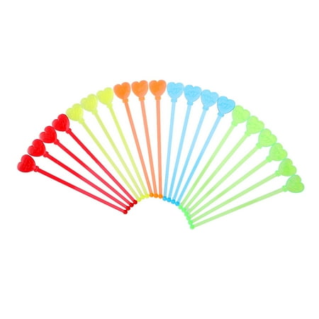 

20 Pcs Heart Shape Stirring Sticks Acrylic Swizzle Sticks Coffee Beverage Drink Stirrers