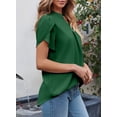 thumbnail image 3 of Chase Secret Blouses for Women Dressy Casual Summer V Neck Short Petal Sleeve Chiffon Shirt Tops, 3 of 9