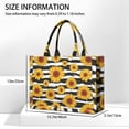 thumbnail image 3 of Large Capacity Tote Bag,Black White Stripe Sunflower Pattern Handbag Fashion Luxury Tote Bag,15.7"x13"x 5.1" Inches,Laptop Compatible, 3 of 6
