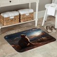 thumbnail image 7 of Rateoe Pyramid Desert Cat Pattern Flannel Door Mat Indoor Outdoor Entrance, Waterproof All-Weather Doormat,Fade Resistant, Low Profile Entryway Mat 16x24in, 7 of 7