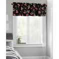 thumbnail image 6 of Watercolor Red Cherry on Black Curtain Valances for Kitchen Windows,Rod Pocket Short Valance Farm Seamless Fruit Art Small Window Treatment for Living Room Bathroom Bedroom,42"x12"-1 Panel, 6 of 9