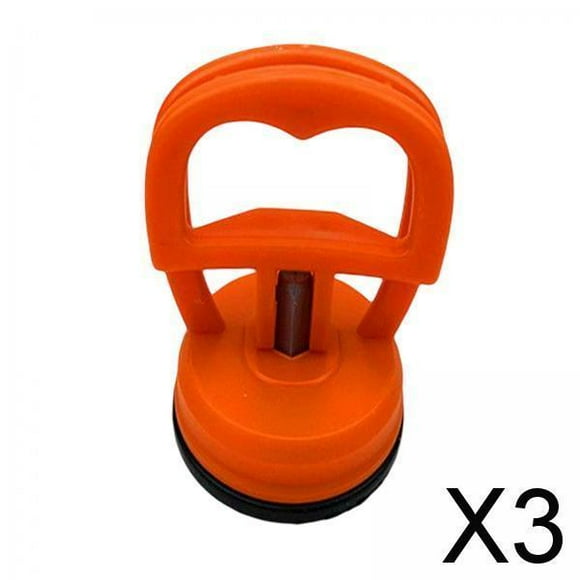 DYNWAVECA 3xSuction Cup Dent Puller Powerful Handle Lifter for Car Body Dent Mirror Orange OPP Bag