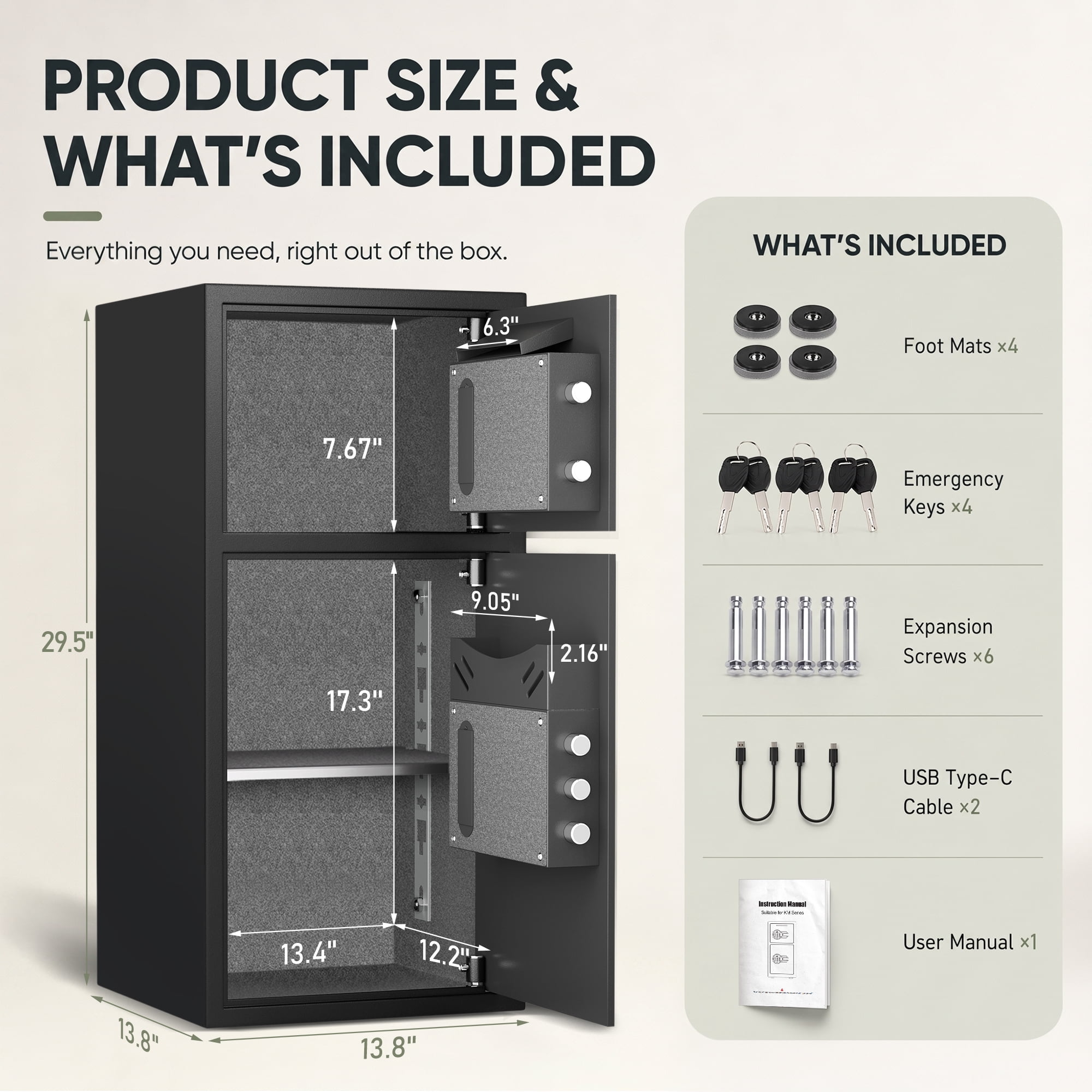 Silkight 6.5 Cu ft Large Safe Box, Money Safe with Adjustable Shelf and LED Light, Digital Keypad, Home Safes with Deposit Slot & Dual Alarm System