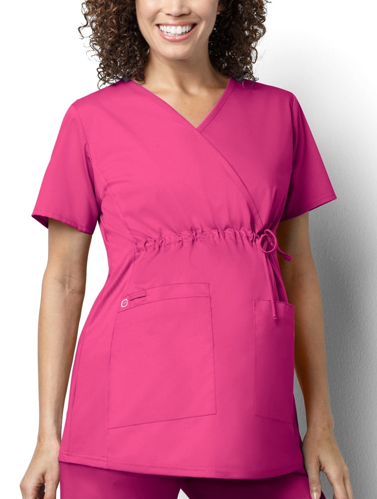 WonderWink WonderWink WonderWORK Maternity Mock Wrap Top Scrub Top