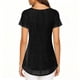 thumbnail image 5 of RKSTN Women's Oversized Sequin T Shirts Summer Sparkly Glitter Crewneck Ruffled Short Sleeve Shirts Pullover Top Womens Casual Solid Plus Size Round Neck Loose Double Layer Shimmer Effect Tee Shirt, 5 of 9