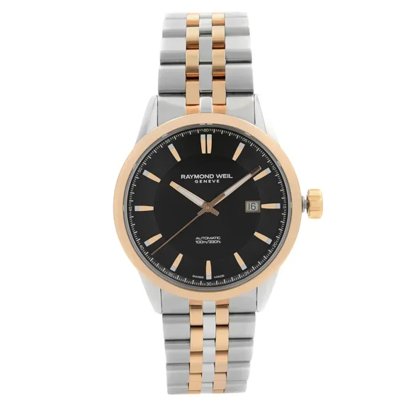Pre-Owned Raymond Weil Freelancer Steel Two-Tone Black Dial Automatic Watch 2731-SP5-20001 (Good)