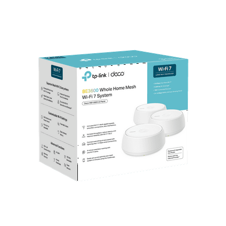 TP-Link Deco BE3600 Dual-Band WiFi 7 Mesh System 3-Pack - White