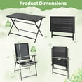 thumbnail image 3 of Gymax Set of 5 Foldable Outdoor Dining SetLarge Rectangular Metal Table 4 Mesh Armchairs, 3 of 9