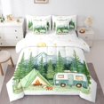 thumbnail image 1 of Erosebridal Happy Camping Bedding Sets King Size, RV Camper Comforter Sets with Sheets, Cartoon Camp Decor, Reversible 7 Pieces, 1 of 5