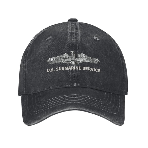 U.S. Submarine Service Unisex Adult Washed Denim Cotton Sport Outdoor Baseball Cap Adjustable Cowboy Baseball Hat