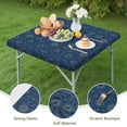 thumbnail image 4 of Blue Sun Moon Cloud Star Pattern Square Fitted Tablecloth with Elastic Edge,Square Table Cover,Washable Elastic Table Cover for Home Kitchen Party Decor 36"x36", 4 of 6