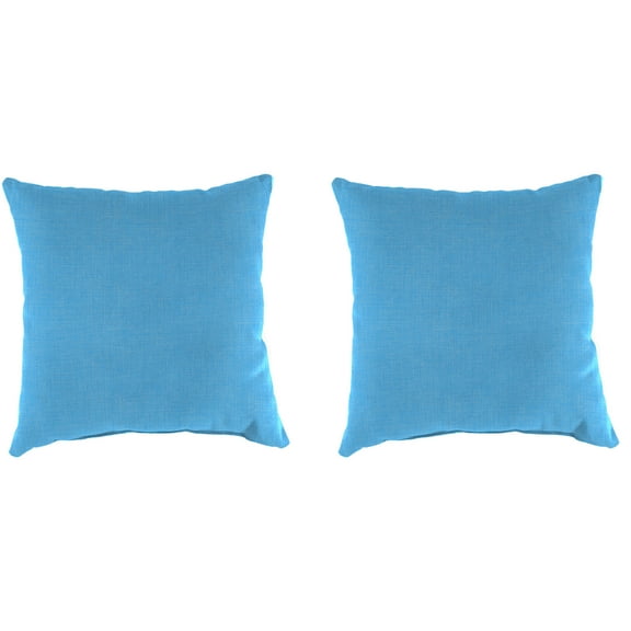 Jordan Manufacturing 18" x 18" Celosia Ice Blue Crosshatch Square Outdoor Throw Pillow (2 Pack)