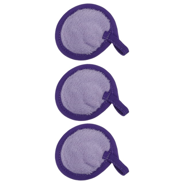 Almohadillas de franela suave, 3 uds, removedor de maquillaje reutilizable, almohadillas ecológicas, limpieza de maquillaje Facial para la mayoría de los tipos de piel, lavanda púrpura
