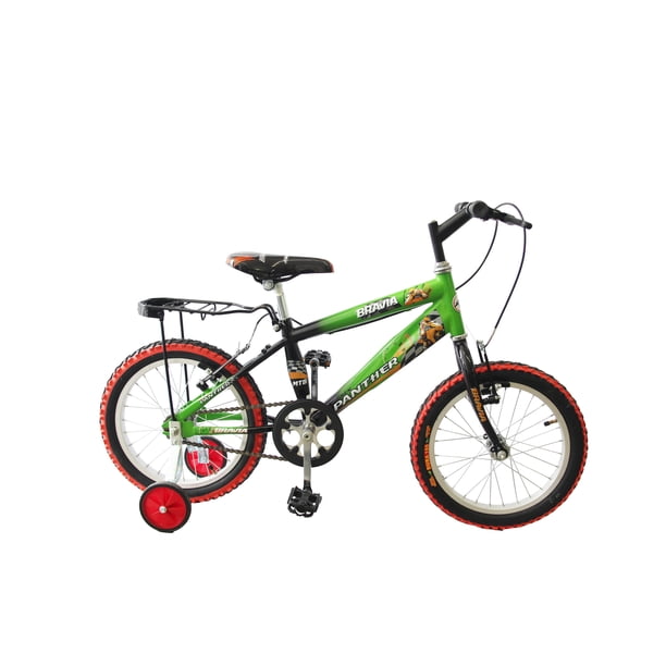 Bicicleta Infaltil Black Panther Bravia Rodada 16 con Ruedas Estabilizadoras Verde BLACK PANTHER BRAVIA$MONTAÑA