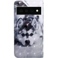 thumbnail image 3 of Case for Google Pixel 7 Pro Case Wallet with Card Holders - Lovely Colorful Pattern PU Leather Flip Phone Case TPU Shell Folio Cover Women Men for Google Pixel 7 Pro Dog Husky, 3 of 14