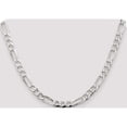 thumbnail image 5 of Sterling Silver 7mm Pave Flat Figaro Chain (18 X 7) Made In Italy qff180-18, 5 of 5