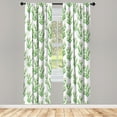 thumbnail image 3 of Ambesonne Flower Curtains, Watercolor Cactus Plant, Pair of 28"x95", Fern Green Pink, 3 of 5