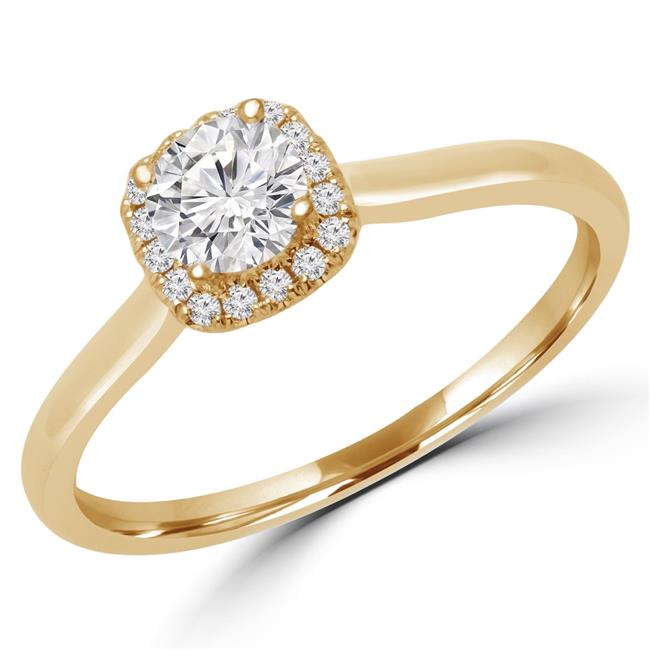 14K Retro Diamond Solitaire Promise Engagement Ring Size 5.25 Yellow Gold