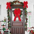 thumbnail image 3 of Lazos rojos Decoraciones navideñas Lazo de terciopelo con cable grande con borde dorado para coronas al aire libre, envoltura de regalos, copa de árbol, exterior, 3 of 5