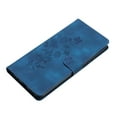 thumbnail image 4 of SaniMore Wallet Case for Google Pixel 7 6.3" 2022, PU Leather Embossed Flower Shockproof [Card Slots + Cash Pocket + Removeable Wrist Strap] Kickstand Full Protective Business Shell, Darkblue, 4 of 11
