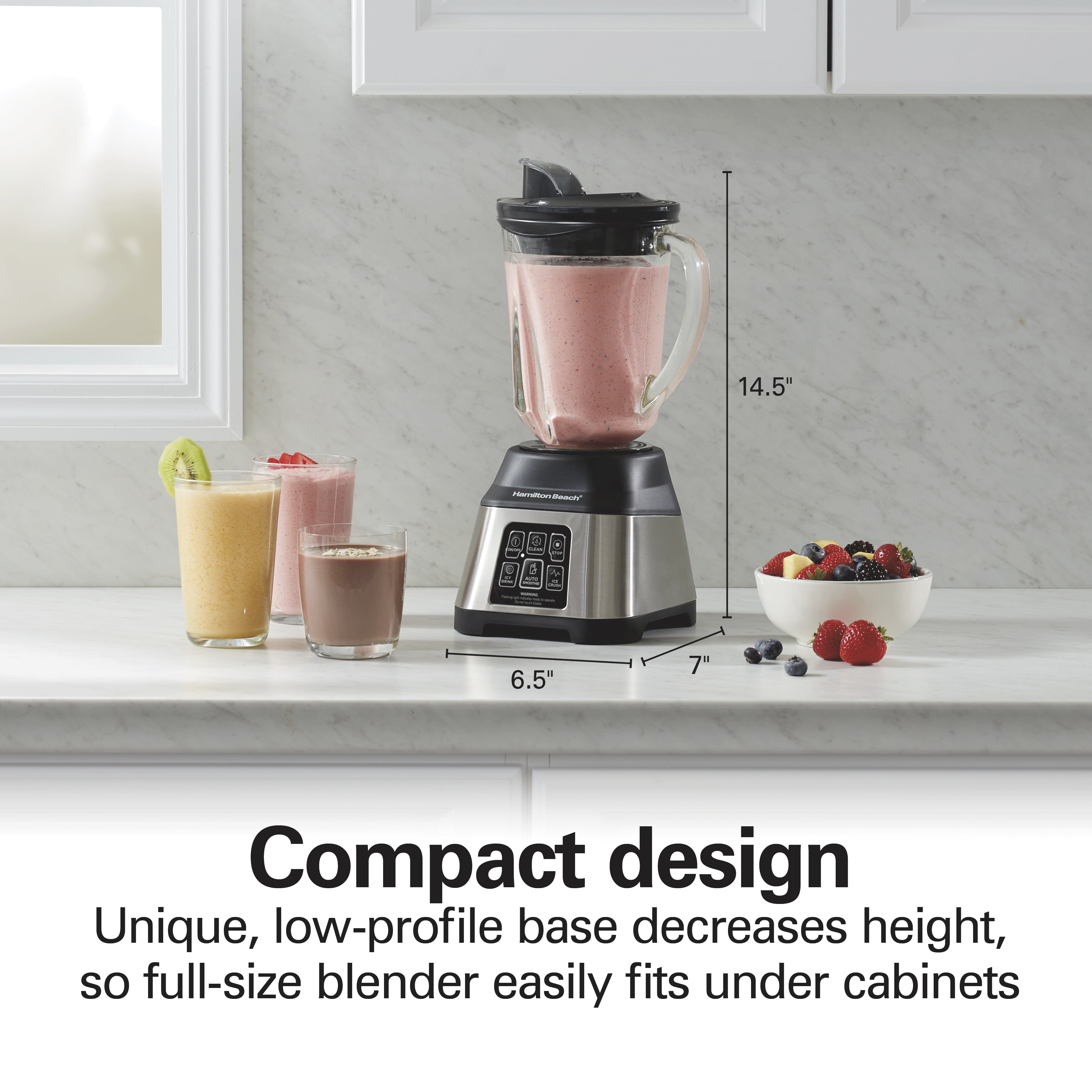Hamilton Beach Smoothie Smart Blender, 48 Oz. Glass Jar, (56202)