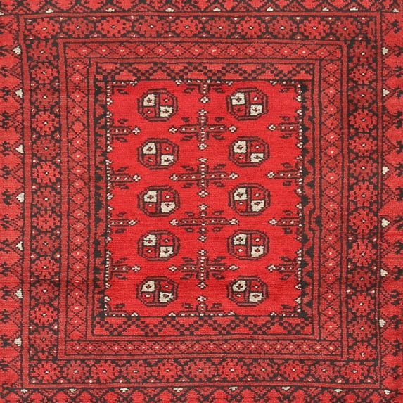 Ahgly Company Indoor Square Traditional Red Persian Area Rugs, 8' Square