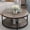 Walnut, variant on Round Coffee Table, 36” Coffee Table for Living Room, 2-Tier Wood Desktop & Sturdy Metal Legs Table Home Furniture with Storage Shelf (Walnut)
