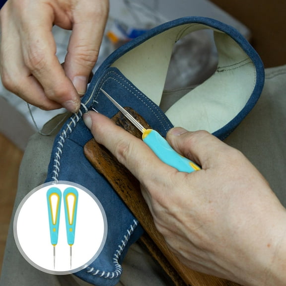 FRCOLOR Sewing Awl Tool for Home Use Safe Practical with Handle Comfortable to Hold Made of ABS Steel