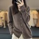 thumbnail image 4 of Nuevo cárdigan con capucha para mujer en otoño e invierno, suéter 100% merino, cuello en V, color sólido, abrigo holgado y cálido de moda, 4 of 5