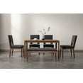 thumbnail image 3 of Guyou Solid Wood Dining Table, 59" Farmhouse Large Size Rectangular Dining Table for 4-6 People, Modern Kitchen Table for Living Room Dining Room Kitchen, Natural Brush, 3 of 8