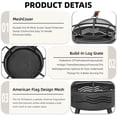 thumbnail image 3 of 32 Inch American Flag Fire Pit with Mesh Cover & Poker, Round Metal Wood Burning Outdoor Firepit for Patio, Garden, Backyard, Bonfire, Ideal for 4th of July, Memorial Day, Christmas, 3 of 7