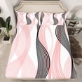 thumbnail image 2 of Erosebridal Futuristic Stripe Sheet Set King, Abstract Geometry Bedding Sets King Size, Modern Fashion Decor, 2 of 7
