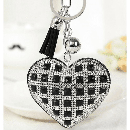 Heart Key Italian Charm - Keys To The Kingdom Heart Purse Charm Keychain Black