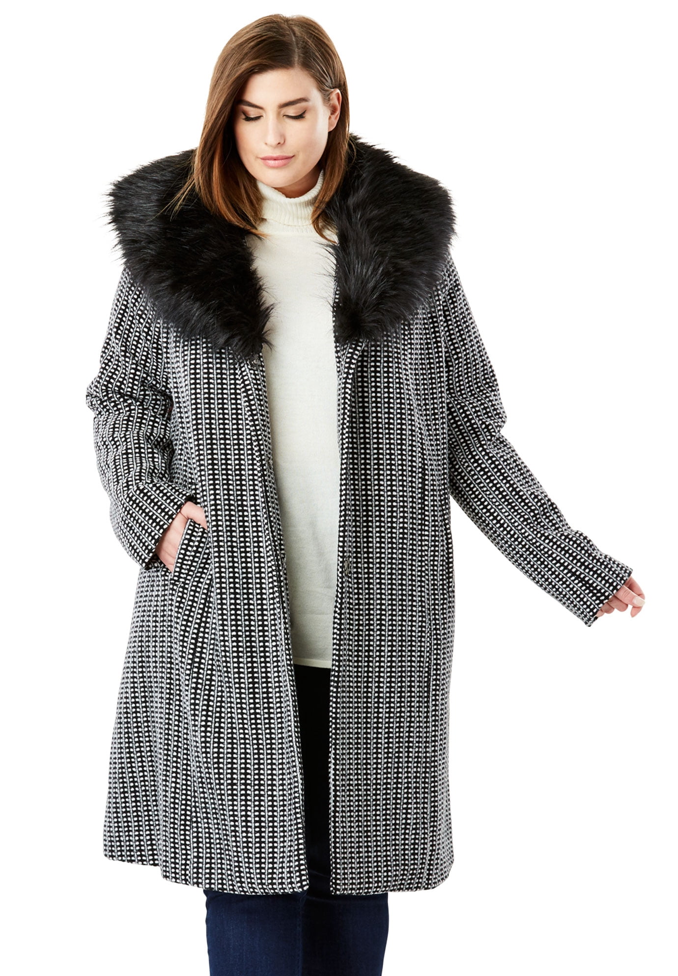 plus size a line coat