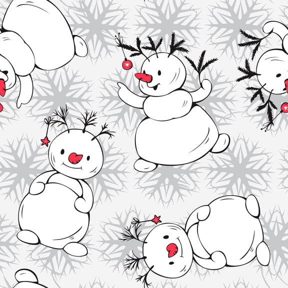 Singer Cotton Print Fabric, 100% Cotton, 1 Yard Precut, Penguin Snowman