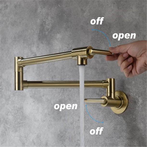 PinShang 1 Set Of Brass Wall-mounted Faucet Double Joint Swing Arms ...